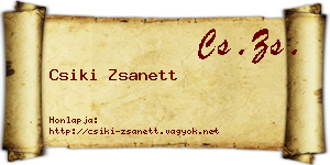 Csiki Zsanett névjegykártya